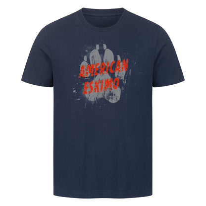 Premium T-Shirt "American Eskimo - PAW" French Navy – hunde-shirt.de