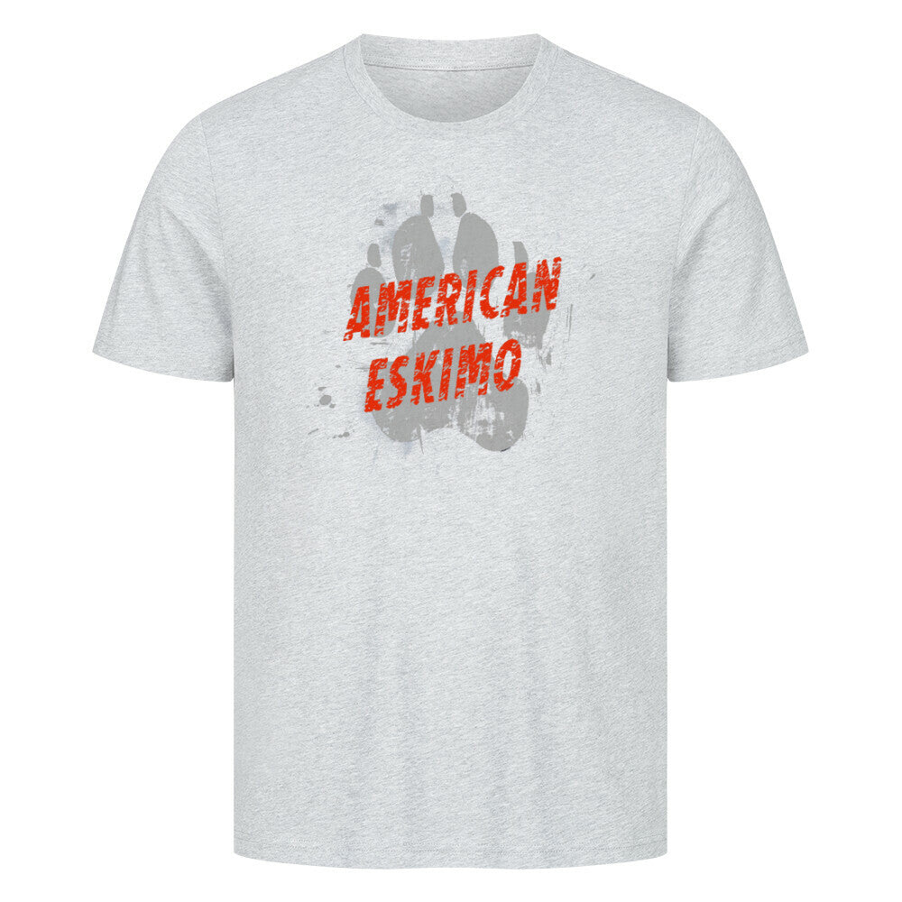 Premium T-Shirt "American Eskimo - PAW" Heather Grey – hunde-shirt.de