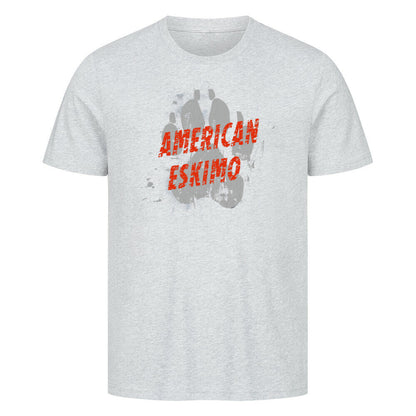 Premium T-Shirt "American Eskimo - PAW" Heather Grey – hunde-shirt.de