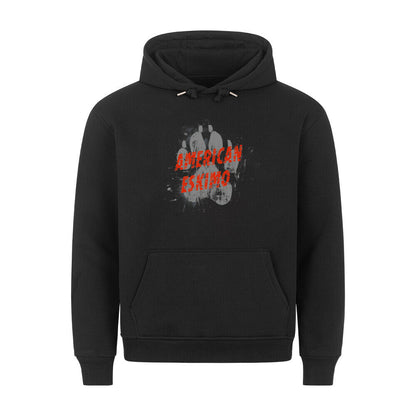 Premium Hoodie "American Eskimo - PAW" Schwarz – hunde-shirt.de