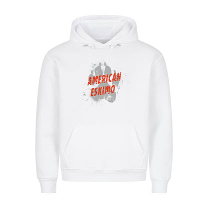 Premium Hoodie "American Eskimo - PAW" Weiß – hunde-shirt.de