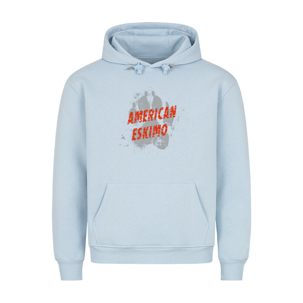 Premium Hoodie "American Eskimo - PAW" Babyblau – hunde-shirt.de