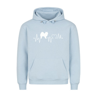 Premium Hoodie "American Eskimo - Heartbeat" Babyblau – hunde-shirt.de