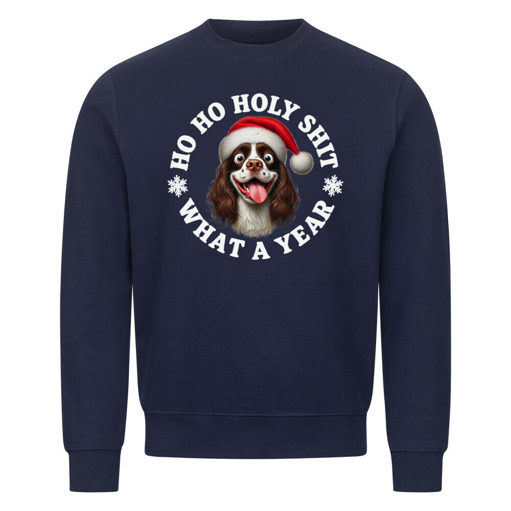 Premium Sweatshirt "Springer Spaniel - HO HO..." Navy Blue – hunde-shirt.de