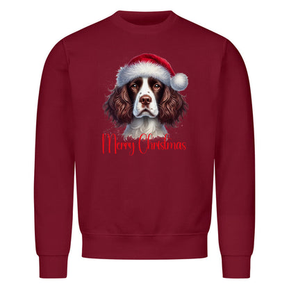 Premium Sweatshirt "Springer Spaniel - Merry Christmas" Burgunder – hunde-shirt.de