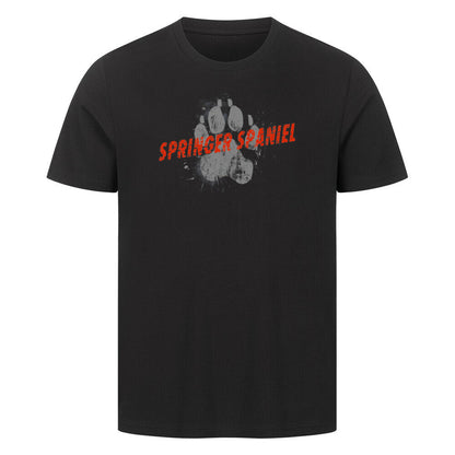 Premium T-Shirt "Springer Spaniel - PAW" Schwarz – hunde-shirt.de