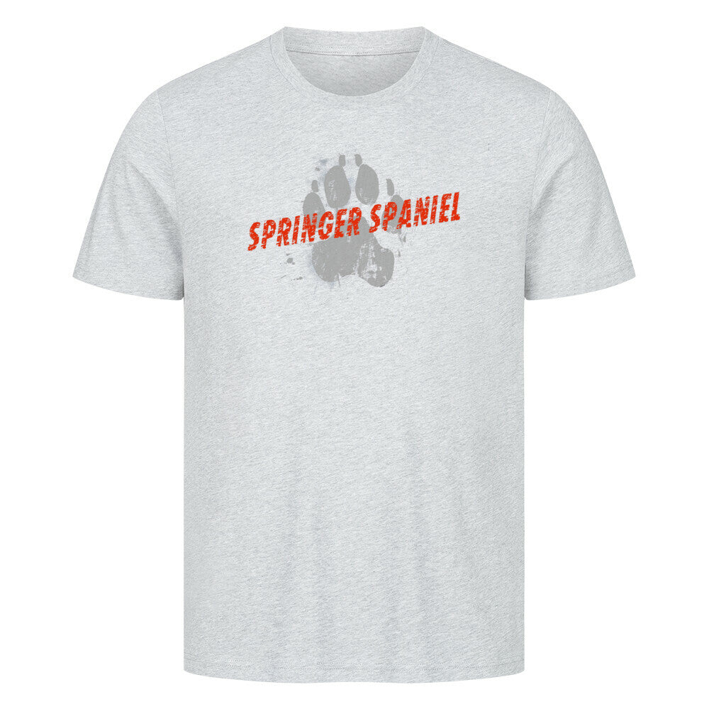 Premium T-Shirt "Springer Spaniel - PAW" Heather Grey – hunde-shirt.de