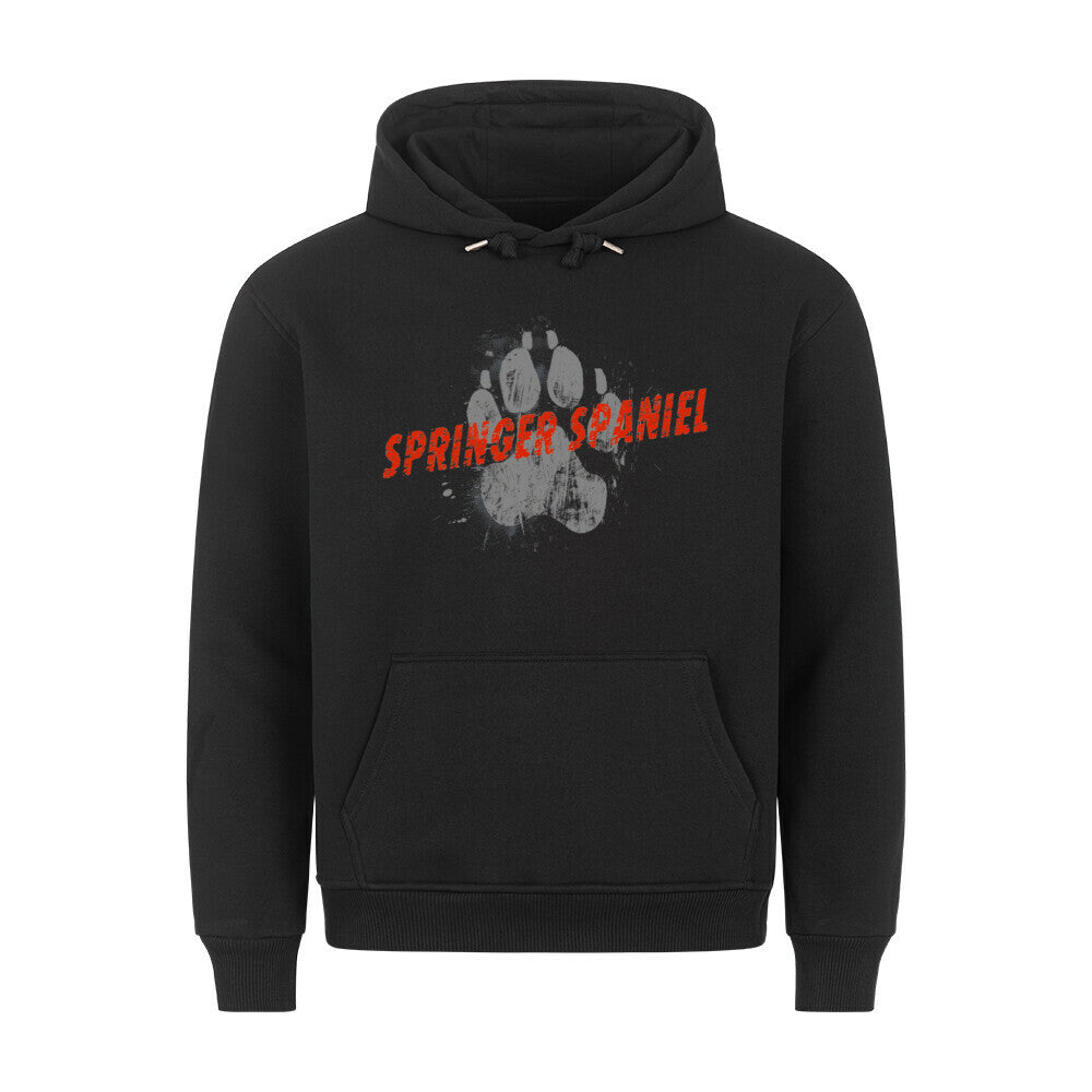 Premium Hoodie "Springer Spaniel - PAW" Schwarz – hunde-shirt.de