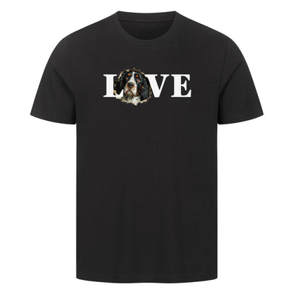 Premium T-Shirt "Springer Spaniel - LOVE" Schwarz – hunde-shirt.de