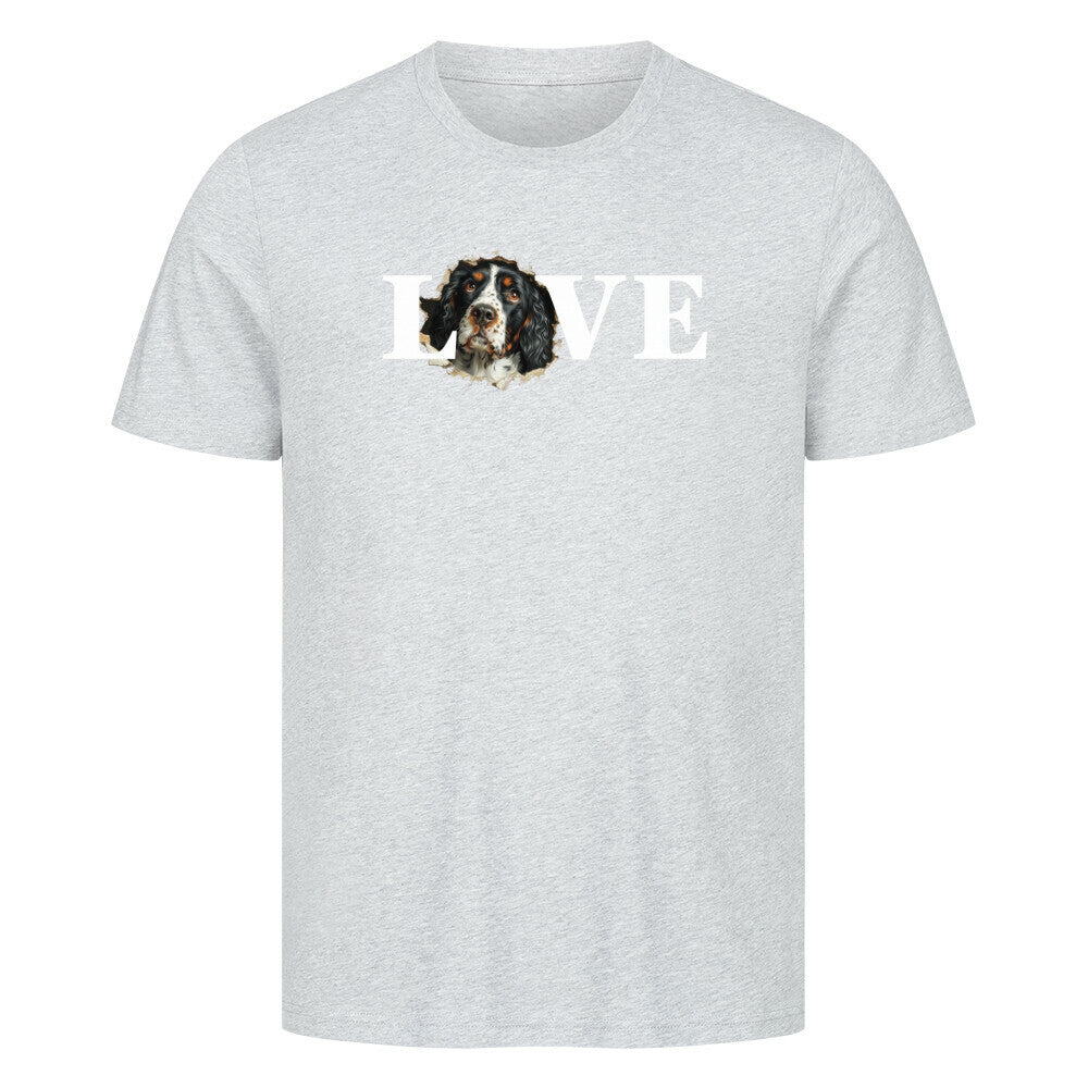 Premium T-Shirt "Springer Spaniel - LOVE" Heather Grey – hunde-shirt.de