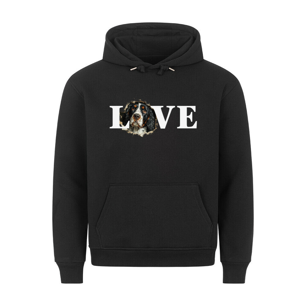 Premium Hoodie "Springer Spaniel - LOVE" Schwarz – hunde-shirt.de