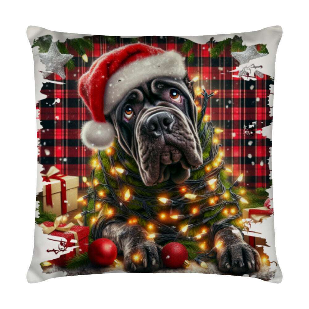 Kissen "Cane Corso - Funny Christmas 2" Weiß – hunde-shirt.de