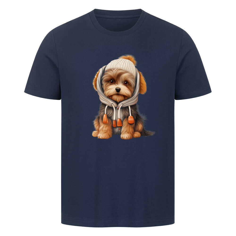 Premium T-Shirt "Biewer Terrier - Winter" French Navy – hunde-shirt.de