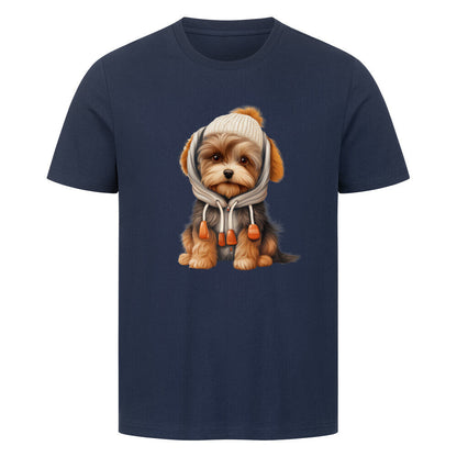 Premium T-Shirt "Biewer Terrier - Winter" French Navy – hunde-shirt.de