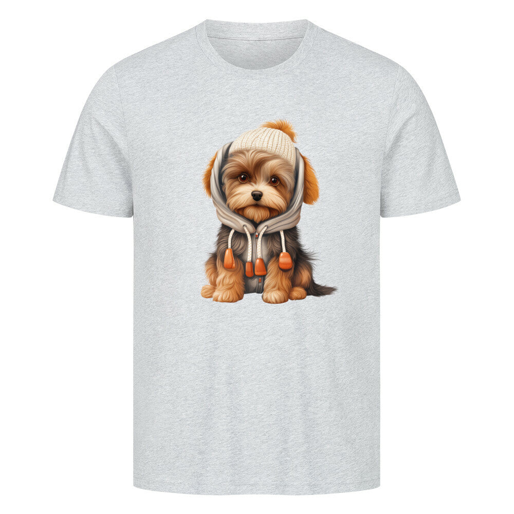 Premium T-Shirt "Biewer Terrier - Winter" Heather Grey – hunde-shirt.de