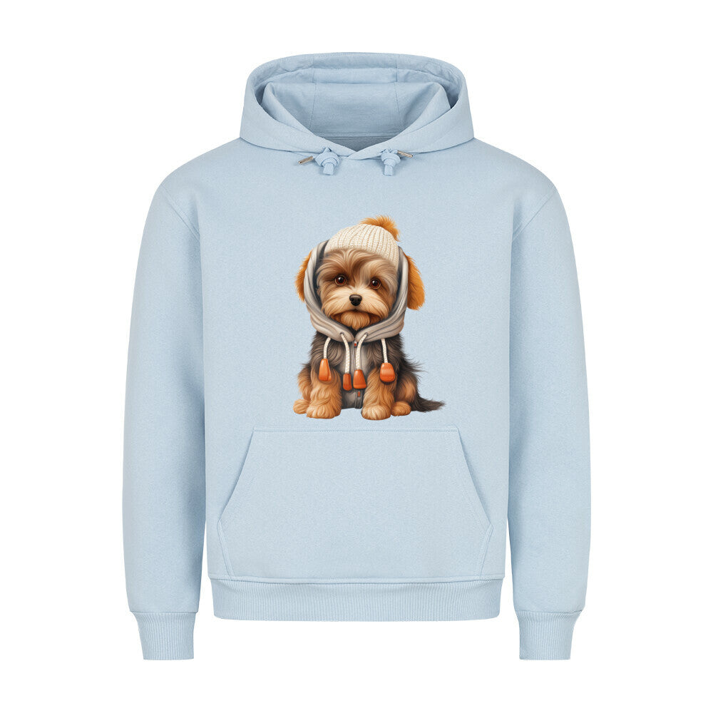 Premium Hoodie "Biewer Terrier - Winter" Babyblau – hunde-shirt.de