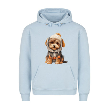 Premium Hoodie "Biewer Terrier - Winter" Babyblau – hunde-shirt.de