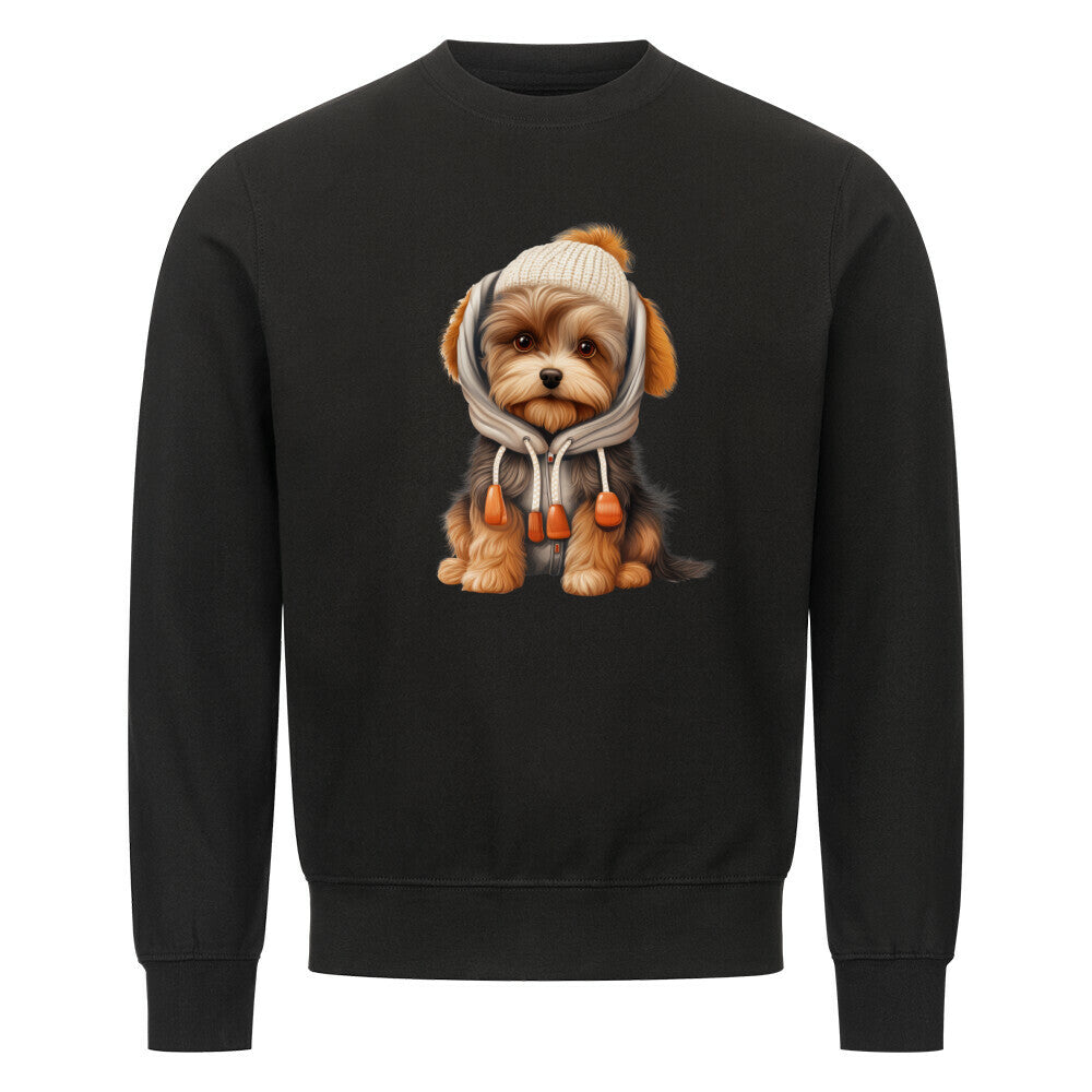 Premium Sweatshirt "Biewer Terrier - Winter" Schwarz – hunde-shirt.de