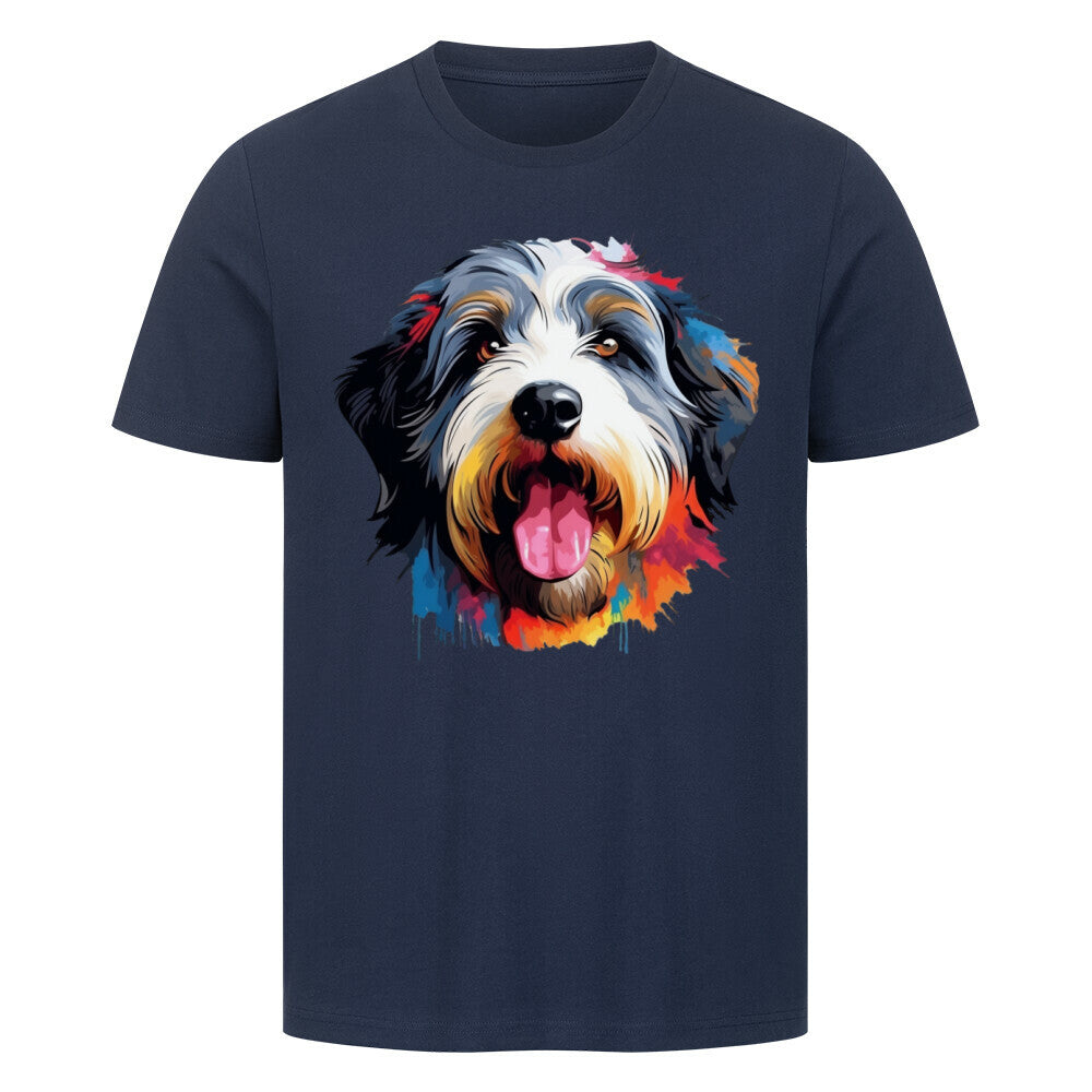 Premium T-Shirt "Bobtail - Splash" French Navy – hunde-shirt.de