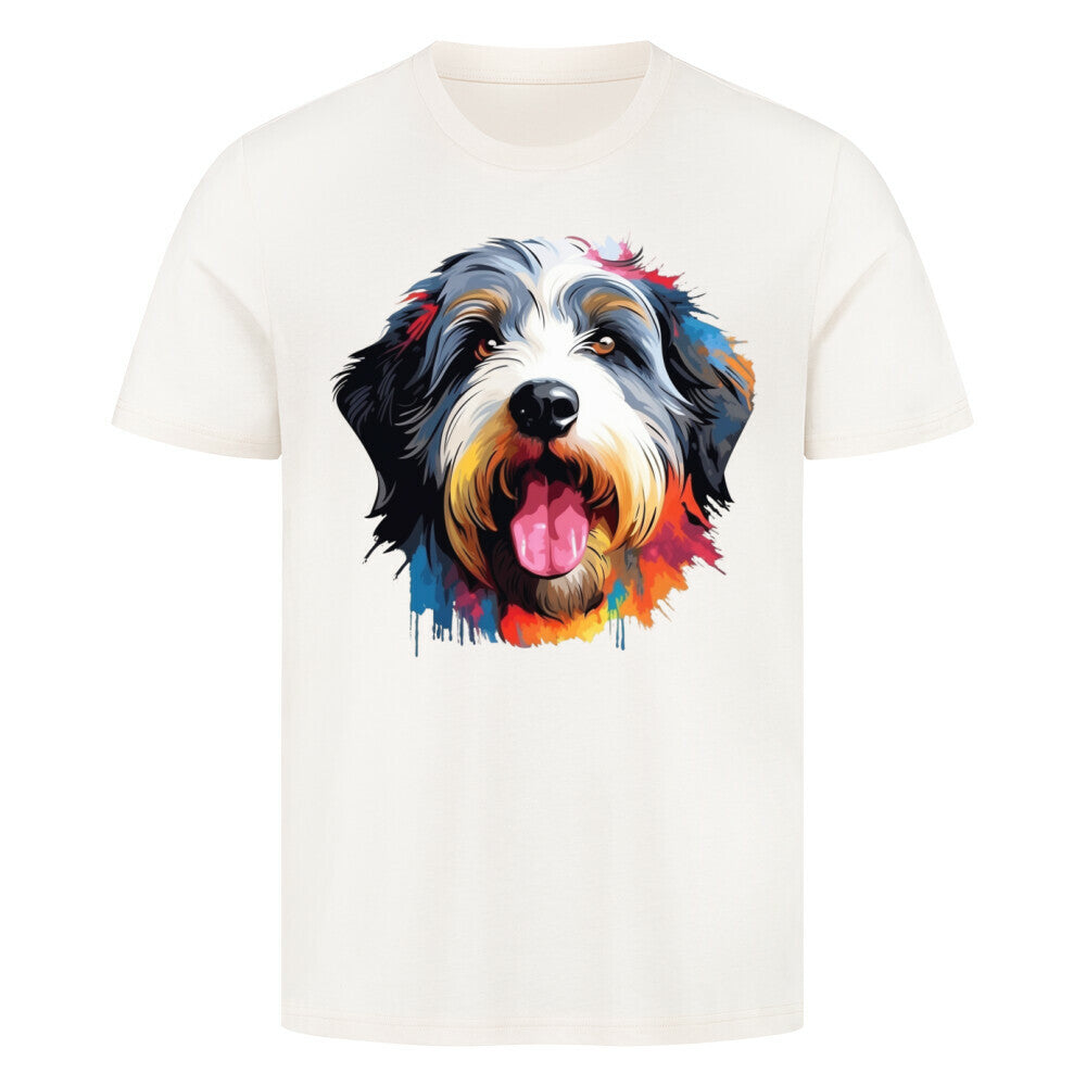 Premium T-Shirt "Bobtail - Splash" Natural Raw – hunde-shirt.de