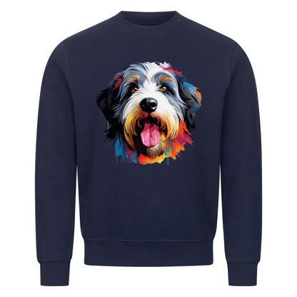 Premium Sweatshirt "Bobtail - Splash" Navy Blue – hunde-shirt.de