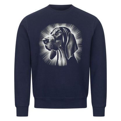 Premium Sweatshirt "Coonhound Bluetick - Shine" Navy Blue – hunde-shirt.de