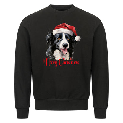 Premium Sweatshirt "Border Collie - Merry Christmas" Schwarz – hunde-shirt.de