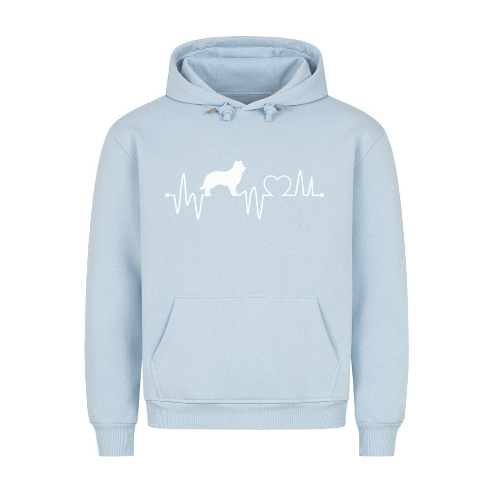 Premium Hoodie "Border Collie - Heartbeat" Babyblau – hunde-shirt.de