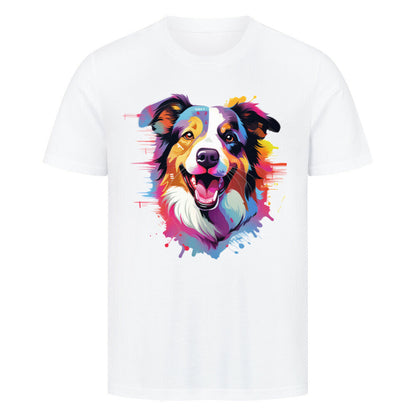 Premium T-Shirt "Border Collie - Paint" Weiß – hunde-shirt.de