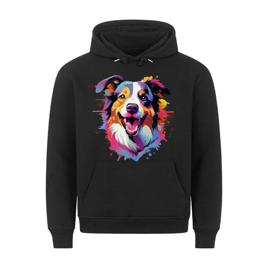 Premium Hoodie "Border Collie - Paint" Schwarz – hunde-shirt.de
