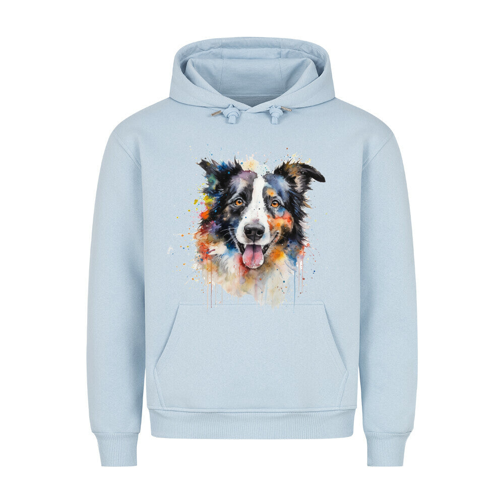 Premium Hoodie "Border Collie - Aqua" Babyblau – hunde-shirt.de