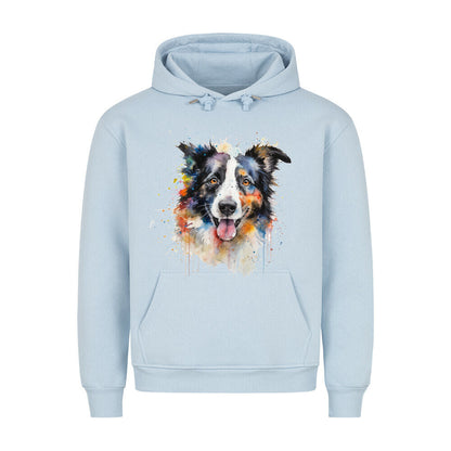 Premium Hoodie "Border Collie - Aqua" Babyblau – hunde-shirt.de