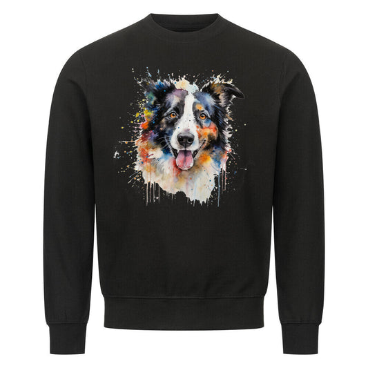 Premium Sweatshirt "Border Collie - Aqua" Schwarz – hunde-shirt.de