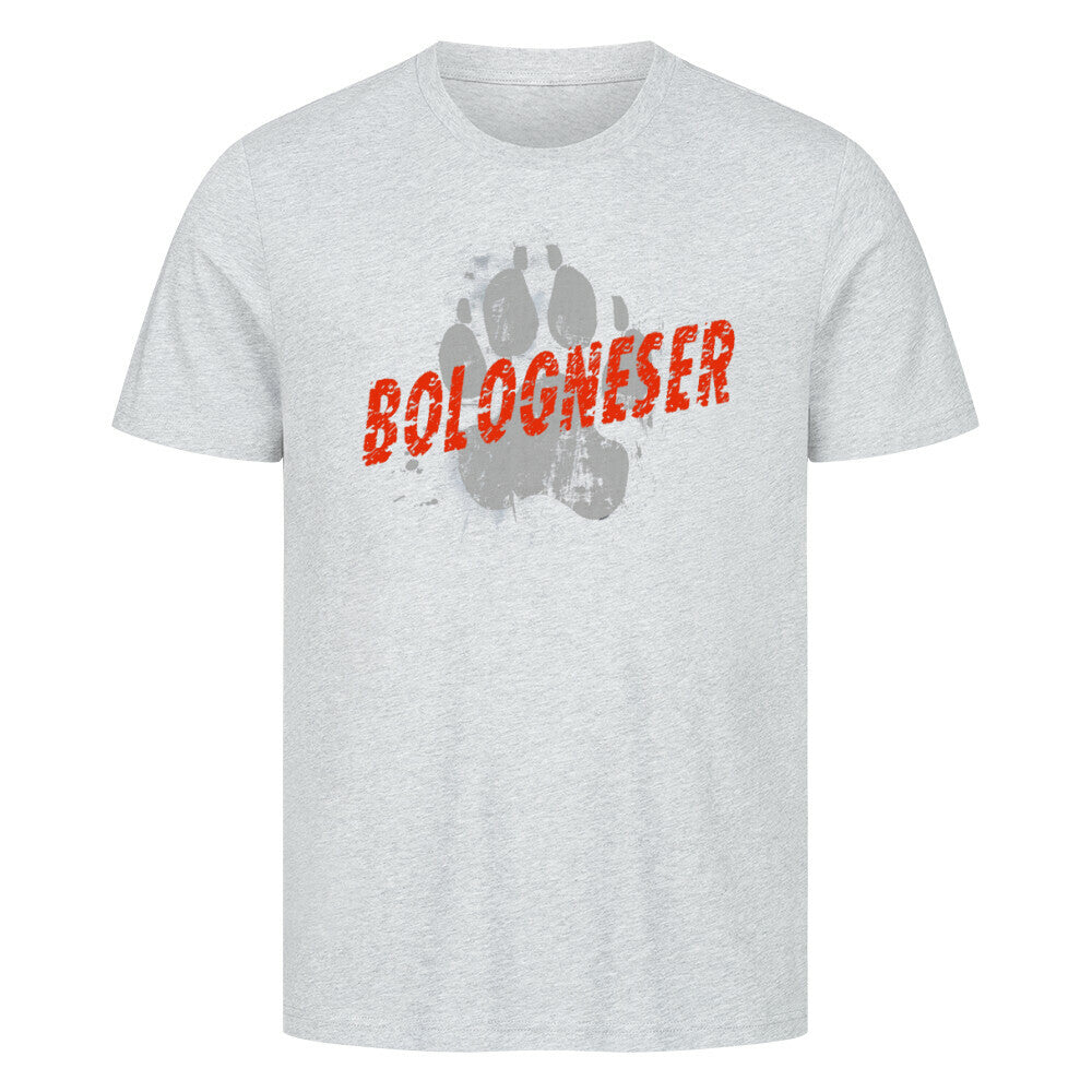 Premium T-Shirt "Bologneser - PAW" Heather Grey – hunde-shirt.de