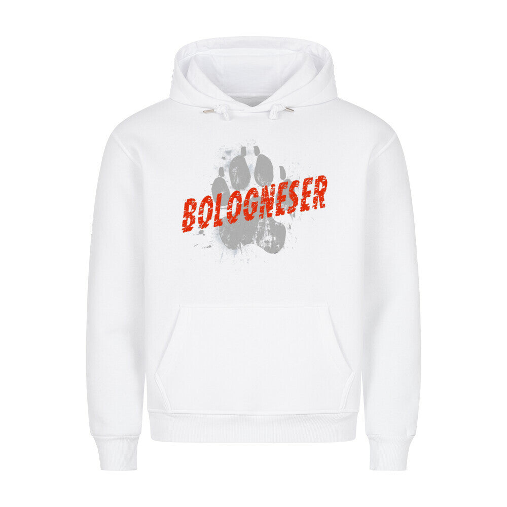 Premium Hoodie "Bologneser - PAW" Weiß – hunde-shirt.de