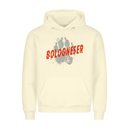 Premium Hoodie "Bologneser - PAW" Beige – hunde-shirt.de