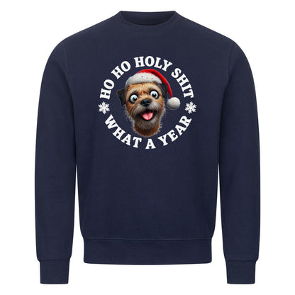 Premium Sweatshirt "Border Terrier - HO HO..." Navy Blue – hunde-shirt.de