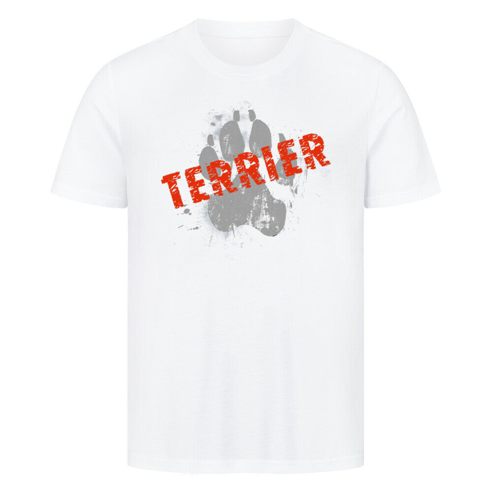 Premium T-Shirt "Border Terrier - PAW" Weiß – hunde-shirt.de