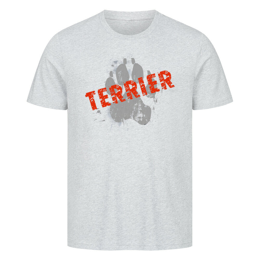 Premium T-Shirt "Border Terrier - PAW" Heather Grey – hunde-shirt.de