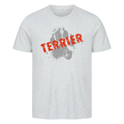 Premium T-Shirt "Border Terrier - PAW" Heather Grey – hunde-shirt.de