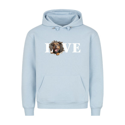 Premium Hoodie "Border Terrier - LOVE" Babyblau – hunde-shirt.de
