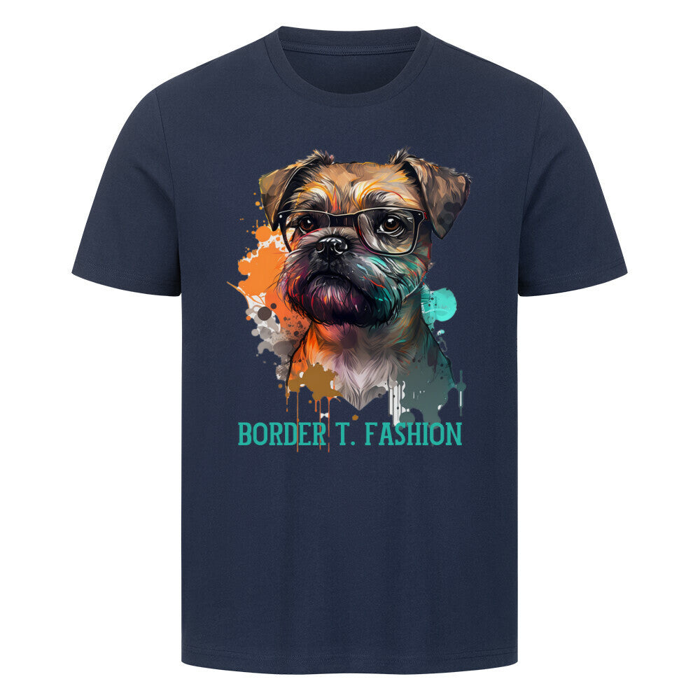 Premium T-Shirt "Border Terrier - Fashion" French Navy – hunde-shirt.de