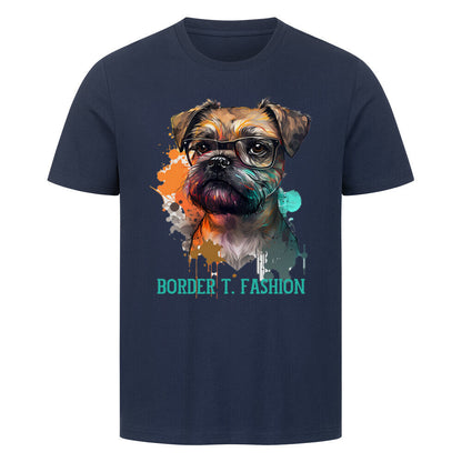 Premium T-Shirt "Border Terrier - Fashion" French Navy – hunde-shirt.de