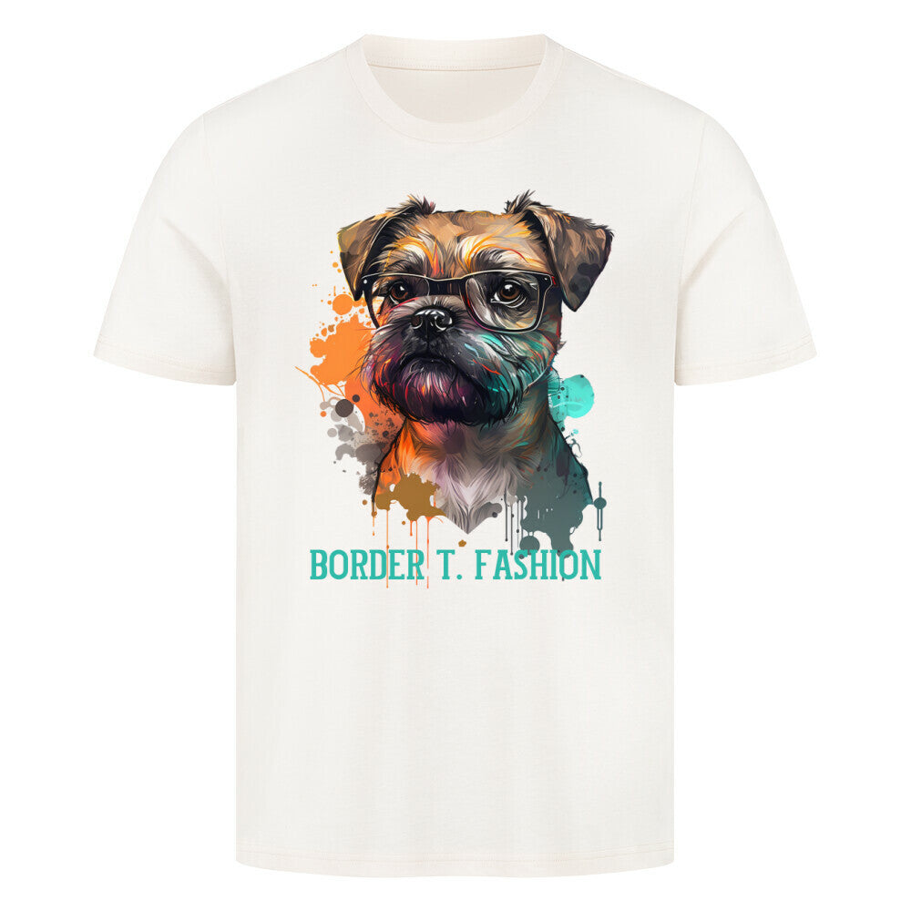 Premium T-Shirt "Border Terrier - Fashion" Natural Raw – hunde-shirt.de