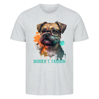 Premium T-Shirt "Border Terrier - Fashion" Heather Grey – hunde-shirt.de