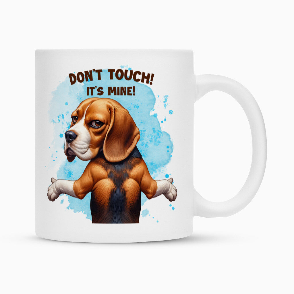 Tasse "Beagle - Don´t touch..." Weiß – hunde-shirt.de