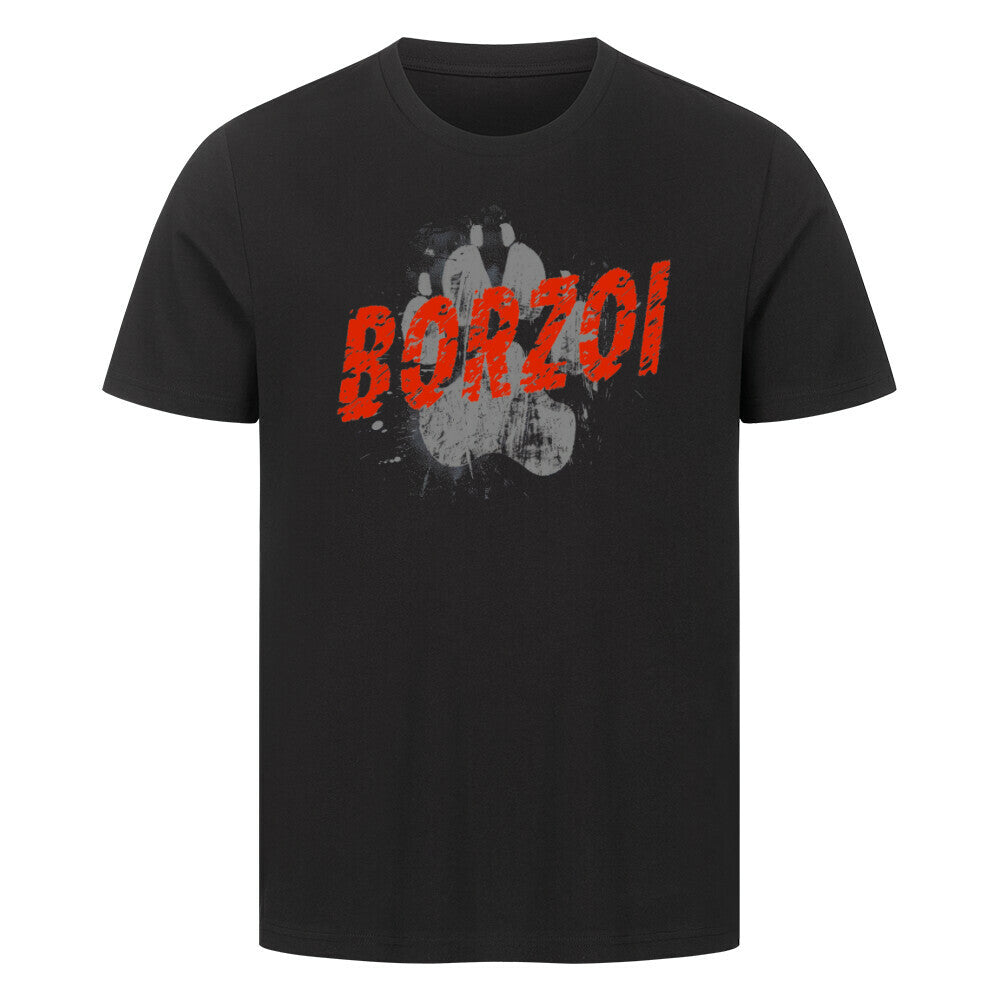 Premium T-Shirt "Barsoi - PAW" Schwarz – hunde-shirt.de