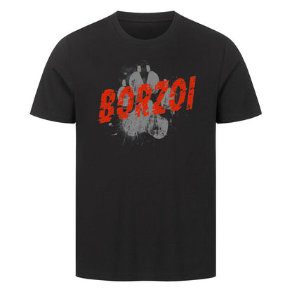 Premium T-Shirt "Barsoi - PAW" Schwarz – hunde-shirt.de