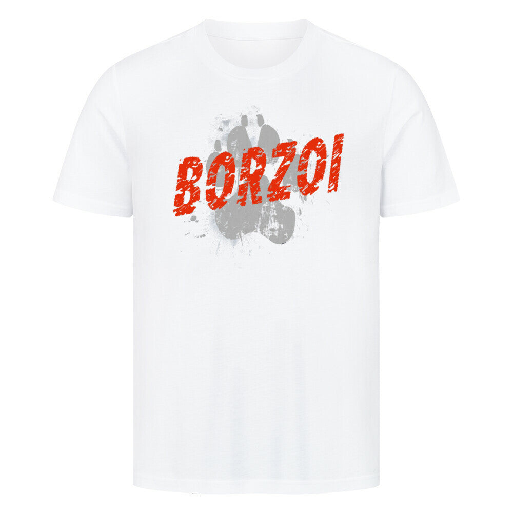 Premium T-Shirt "Barsoi - PAW" Weiß – hunde-shirt.de
