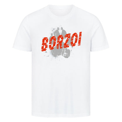 Premium T-Shirt "Barsoi - PAW" Weiß – hunde-shirt.de